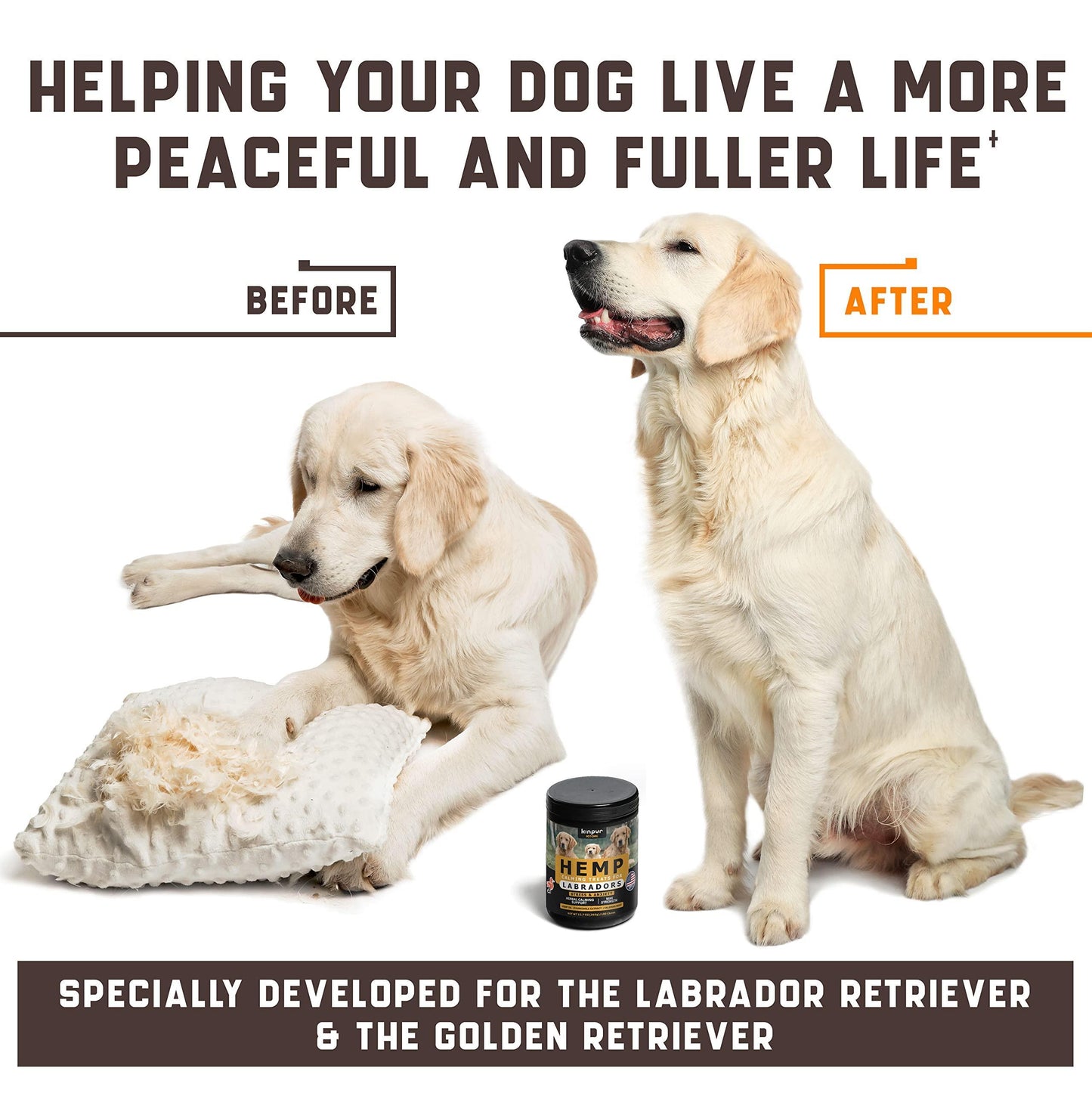 Calming Chews for Labrador Dogs with Valerian Root and Hemp Oil Aid