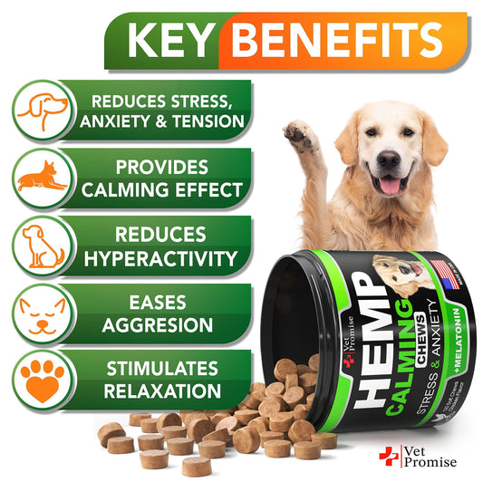 Hemp Calming Chews for Dogs with Anxiety and Stress Dog Calming